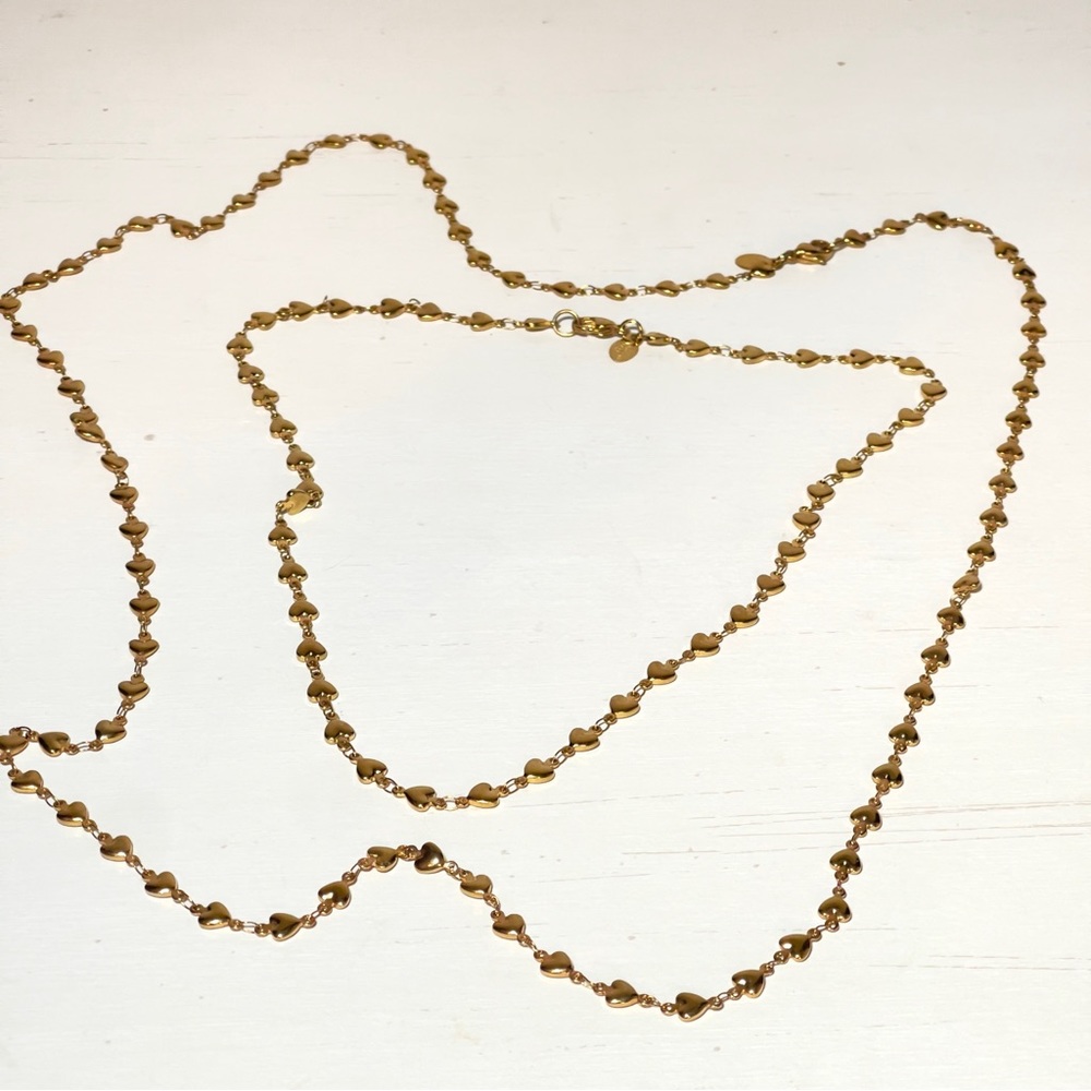 Pair of Yellow Gold Milor Stainless Steel Heart Necklaces - Picture 14 of 16